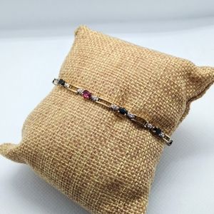 10K Sapphire Ruby Diamond Bracelet